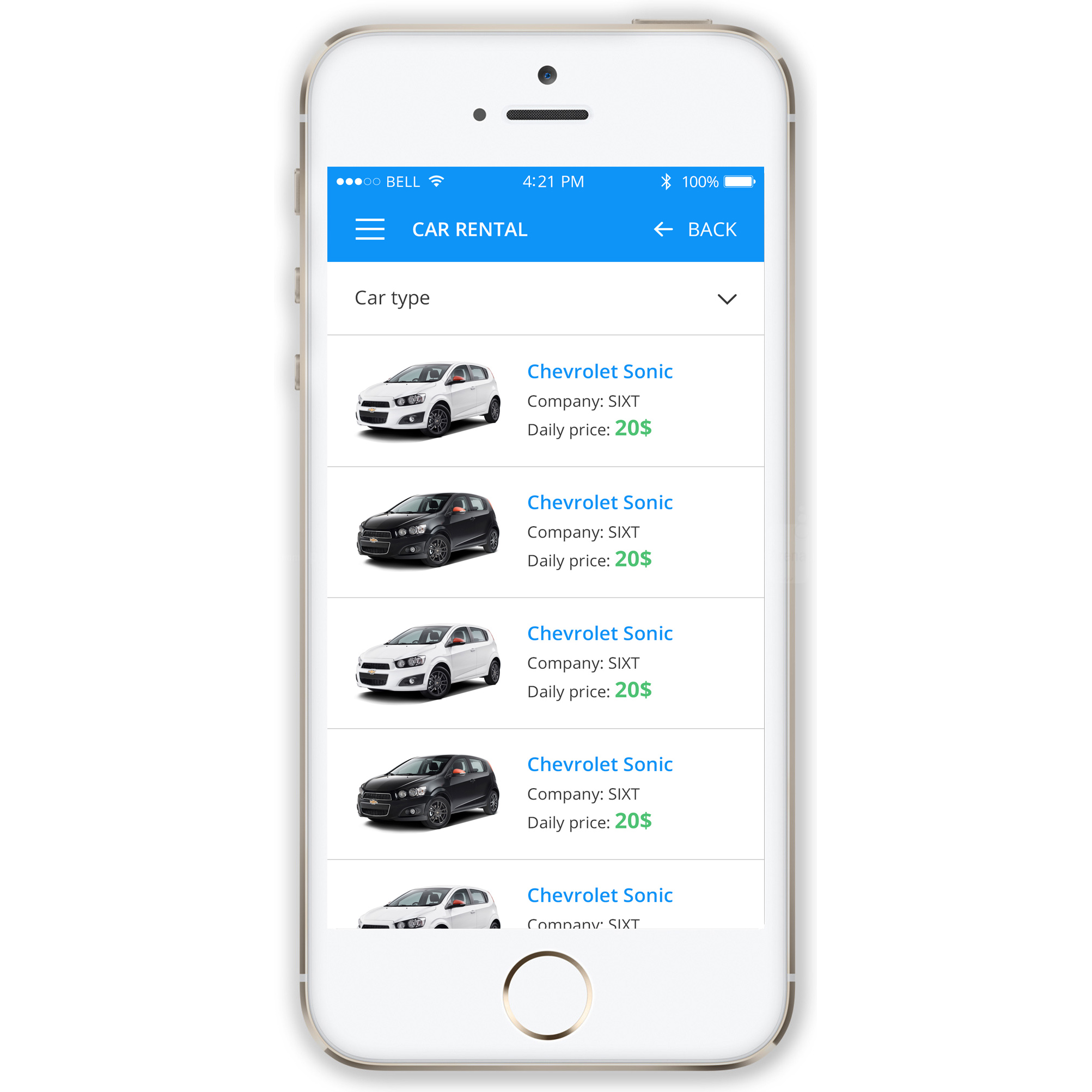 אפליקציה להשכרת רכב בארץ ובחו"ל